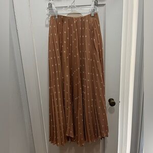 Ces Femme Polka Dot Pleated Midi Skirt.